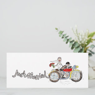 Convite Noiva e Noivo de Moto Noite de Casamento