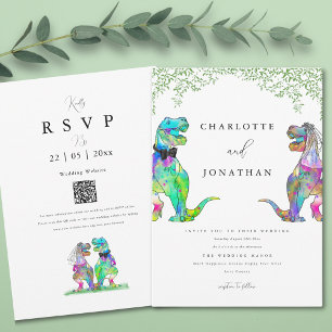 Convite Noiva e Noivo Dinossauros Decoração de Casamento V