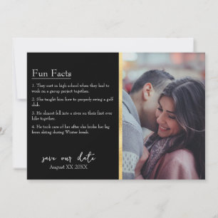 Convite Noiva e noivo Fatos Foto em Preto