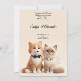Convite Noiva e Noivo Gatinho Fofo Casamento Floral Rosa B
