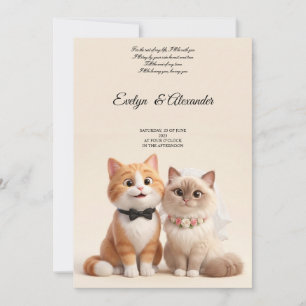 Convite Noiva e Noivo Gatinho Fofo Casamento Floral Rosa B