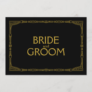 Convite "noiva e noivo" Placa de casamento em estilo Art D