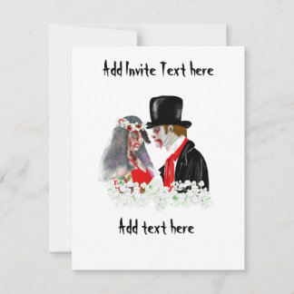Convite Noiva e noivo zumbis personalizados para casamento