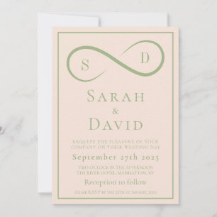 Convite Noiva e Sage Infinity Casamento Minimalista Modern