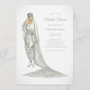 Convite Noiva Elegante Bride Vintage Bride Branco