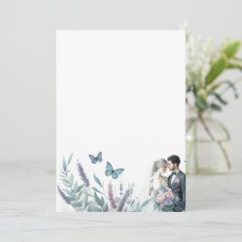 Convite Noiva Elegante e noiva com Lavanda