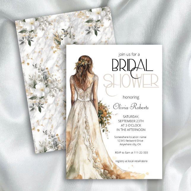 Convite Noiva Elegante moderna no Chá de panela de Casamen (Criador carregado)