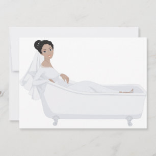 Convite Noiva Elegante Relaxando na Banheira Projeto de Ca