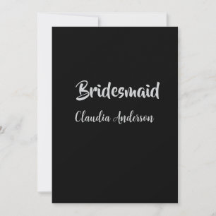 Convite Noiva esquadrão madrinha nome prata preto casament