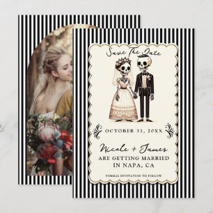 Convite Noiva Esqueleto de Desenho Animado + Noivo Save th