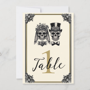 Convite Noiva Esqueleto Vintage Preto e Dourado Casamento