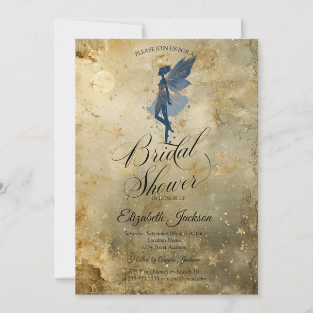 Convite Noiva Fada da Lua Celestial Douro Bridal Shower (Frente)