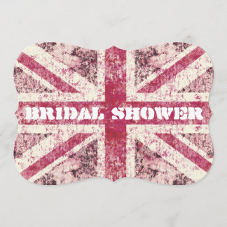 Convite Noiva feminino de Union Jack ingleses do grunge