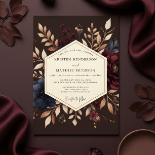 Convite Noiva Flor Burgundy Terrosa