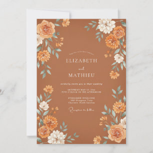 Convite Noiva Flor de Âmbar Pintura aquarela