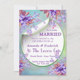 Convite Noiva Flor de Nao-me-Esqueças Roxo Lilás