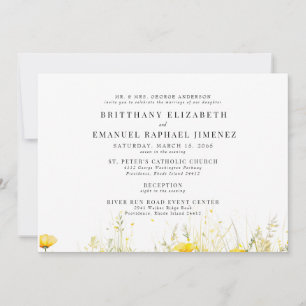 Convite Noiva Flor Silvestre Amarela Pais 2 Local Casament
