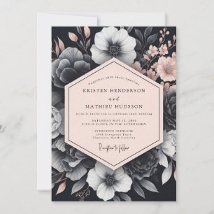 Convite Noiva Flora Chiaroscuro Blush Noir