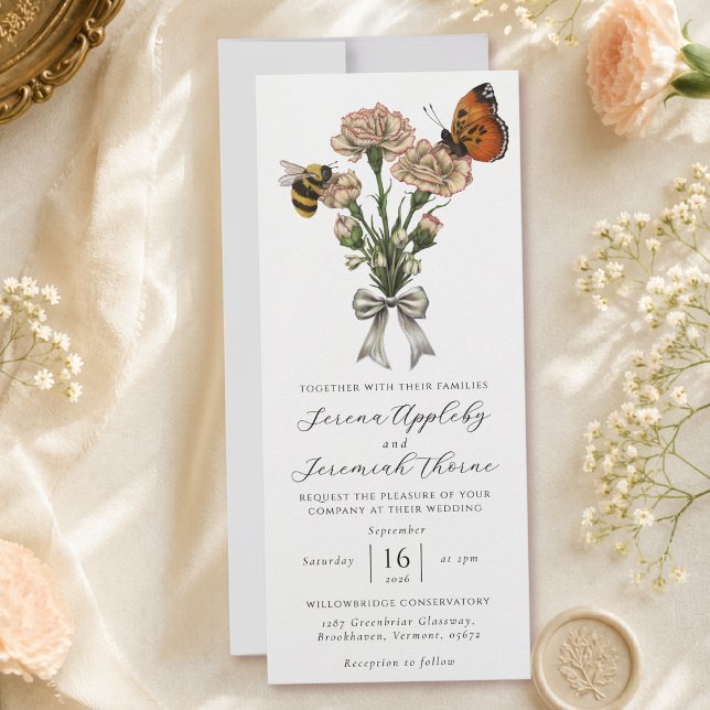 Convite Noiva Floral Botânica Minimalista (Criador carregado)