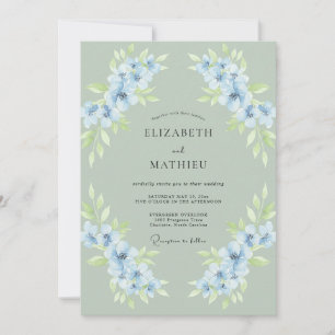 Convite Noiva Floral Delicada Verde Primavera Casamento