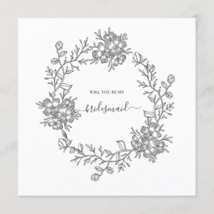 Convite Noiva Floral Moderna Delicada Casamento das Damas