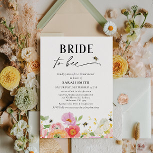 Convite Noiva Floral Multicolor Para Chá de panela De Abel
