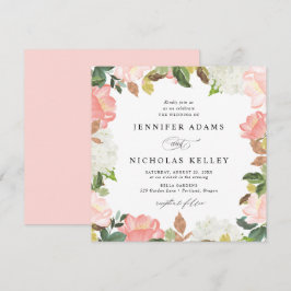 Convite Noiva Floral Primavera | Casamento Quadrado