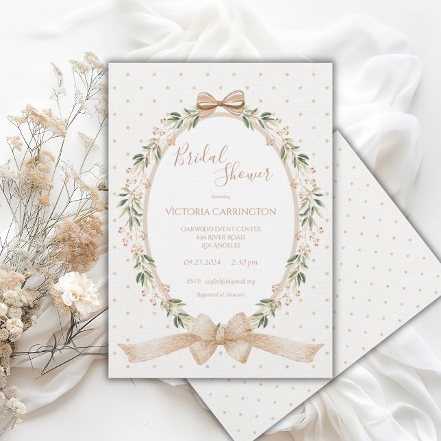 Convite Noiva Floral Quadro Neutro Vintage (Criador carregado)