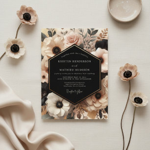Convite Noiva Floral Romance Blush Creme