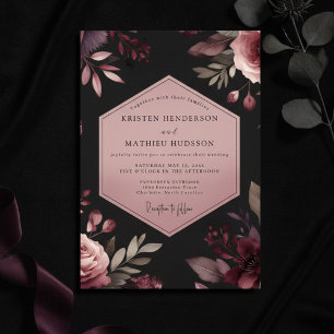 Convite Noiva Floral Romance Rosa Empoeirada Mal-humorada