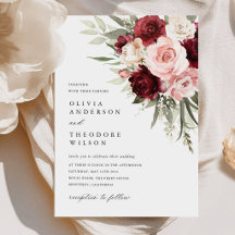 Noiva Floral Rosa Bege Borgonha