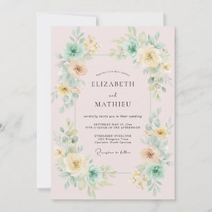 Convite Noiva Floral Rosa Desabrochando Casamento