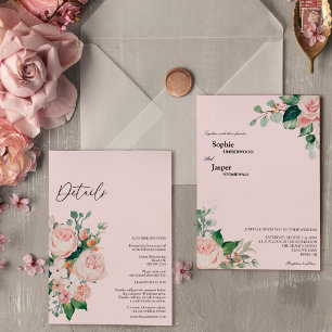 Convite Noiva Floral Rosa Detalhes Tudo Em Um Casamento
