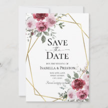 Noiva Floral Rosa Poeirento Borgonha Salve A Data