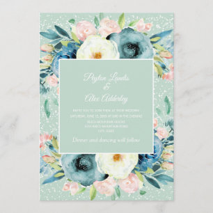 Convite Noiva Floral Stardust Creme Marfim Rosa