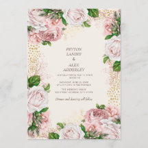 Noiva Floral Vintage Rosa Bege Brilho Dourado