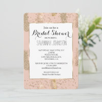 Noiva glamour rosa dourado tropical abacates chá d
