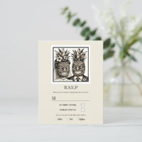 Noiva & Groom Aloha Pineapple Tiki Casamento RSVP