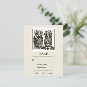 Convite Noiva & Groom Aloha Pineapple Tiki Casamento RSVP
