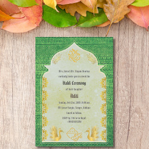 Convite Noiva Hindu Indiana Cerimônia Haldi Ganesha