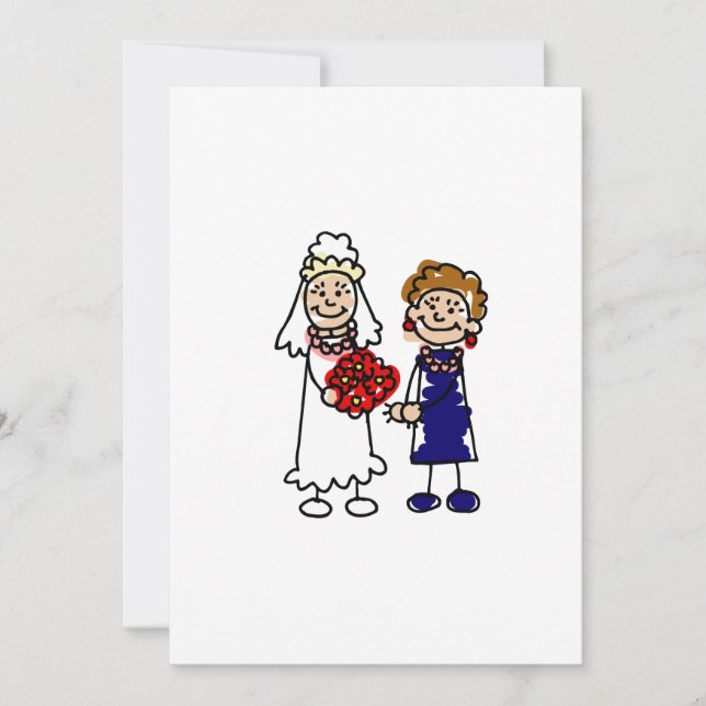 Convite Noiva lésbica do casamento um (Frente)