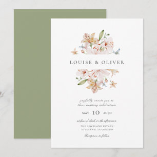 Convite Noiva Moderno Aquarela Floral Lírios Casamento