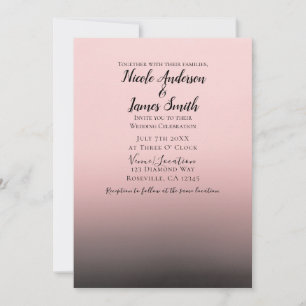Convite Noiva Moderno Chic Rosa e Preto Ombre
