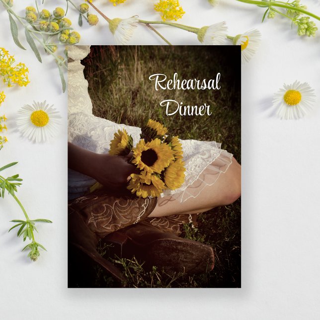 Convite Noiva no Janto de Ensaio do Ranch de Boots do Cowb (Criador carregado)