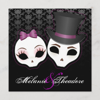 Convite Noiva & noiva Skullies (Violet)