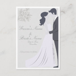 Convite Noiva & Noivo Casamento Silhueta Elegante