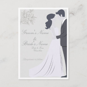 Convite Noiva & Noivo Casamento Silhueta Elegante