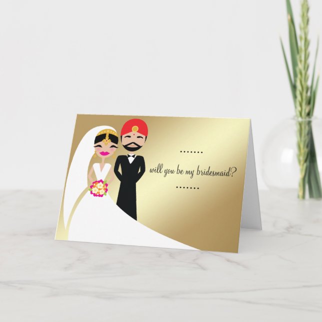 Convite Noiva & noivo de 311 indianos no vestido branco (Frente)