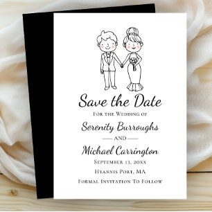 Convite Noiva Noivo Desenho Animado Casamento Salvar a Dat