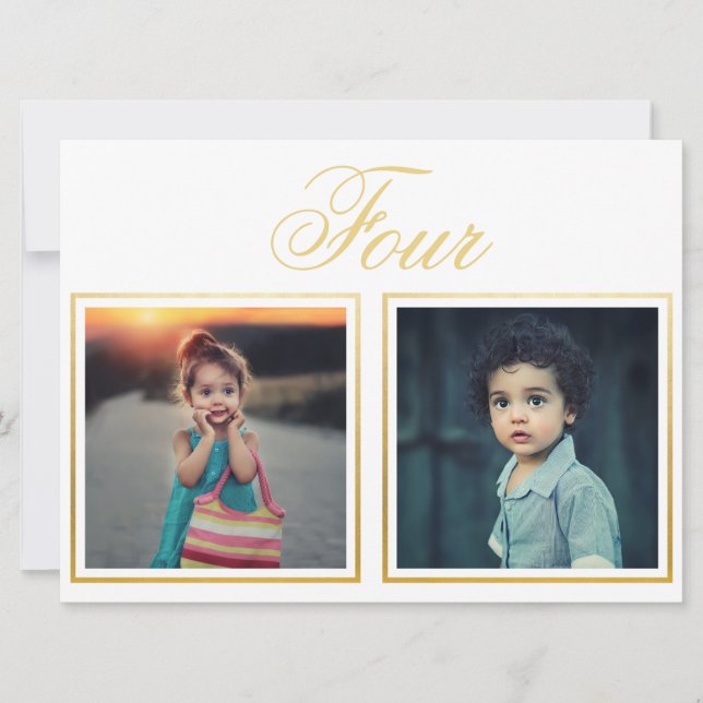 Convite Noiva Noivo Idade Elegante Sofisticado Dourado Núm (Frente)